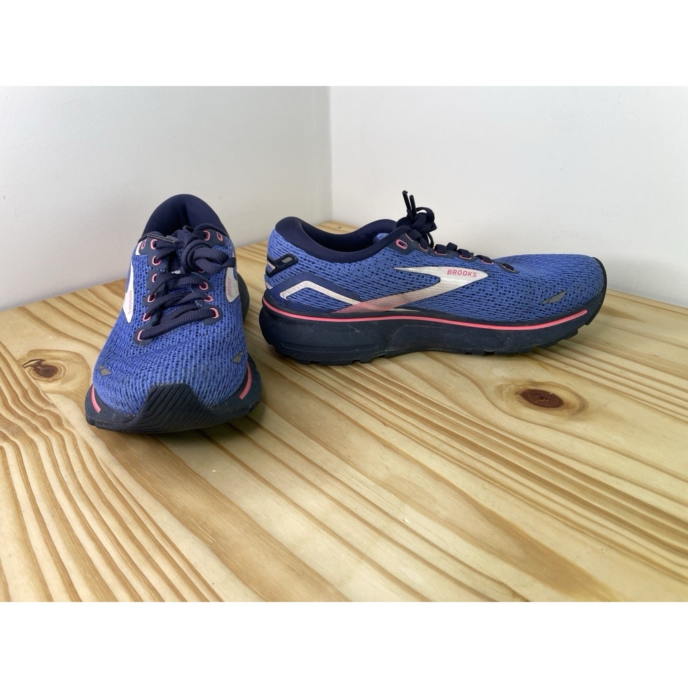 Brooks Ghost 15 1203801B469 Women's 7.5 Running Shoes Blue Peacoat Pink Sneakers - Picture 3 of 14